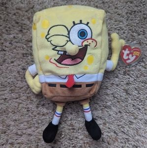 SpongeBob Thumbs Up TY Beanie Baby, Vintage With Tag